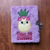 a5 plush horizontal line notebook pineapple notebook for export to Russia, student notepad, diary with lock, color page notebook full image
